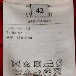 مملوكة مسبقًا فستان فالنتينو كريب بحزام أحمر قصير مقاس متوسط