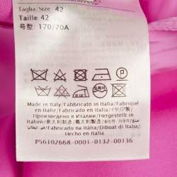 Pre Owned شورت فالنتينو صوف وردي نيون مطوي بطول الركبة مقاس متوسط (ميديام)