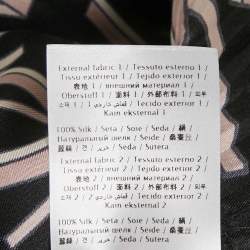 Pre Owned Valentino Black/Pink Printed Silk Plissé Midi Dress M