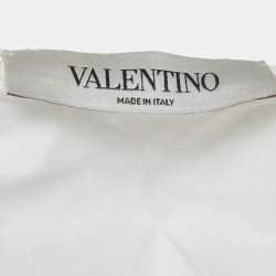 مملوكة مسبقًا Valentino White Floral Lace Pleated Maxi Skirt S