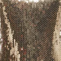 Pre Owned Valentino Gold Sequin Jersey Long Sleeve Mini Dress XL