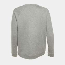 مملوكة مسبقًا Valentino Grey Logo Print Cotton Sweatshirt M