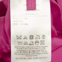 Pre Owned Valentino Pink Wool Open Back Bow Detail Mini Dress M