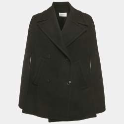 مملوكة مسبقًا Valentino Black Wool Double Breasted Cape Jacket S