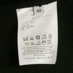 Pre Owned جاكيت كاب بصفين من القماش الصوفي الأسود فالنتينو مقاس صغير