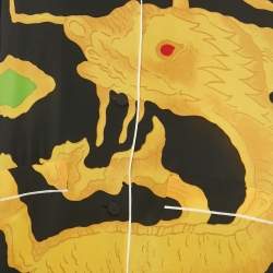 Pre Owned قميص فالنتينو حرير مطبوع أسود بحواف ريش مقاس صغير (سمول)