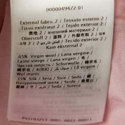 Pre Owned Valentino Pink Graphic Print Wool Blend Feather Trim Dress S