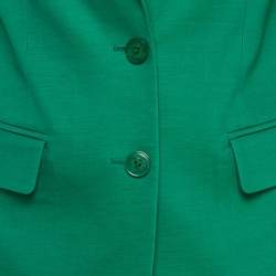 Pre Owned بدلة فالتنينو حرير أخضر سترة وبنطلون صغيرة