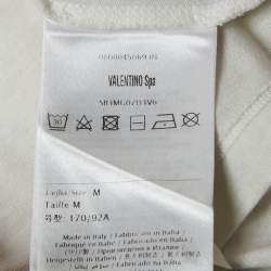 مملوكة مسبقًا قميص فالنتينو جيرسي بطبعة شعار أبيض متوسط