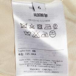 Pre Owned Valentino Cream Wool & Silk Bow Detail Mini Dress M