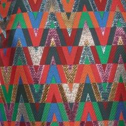 Pre Owned Valentino Multicolor Chevron Lurex Shift Dress S