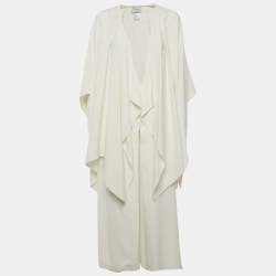 Pre Owned Valentino Off-White Crepe Cape and Pants Set S