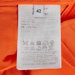 Pre Owned Valentino Orange Wool Wide Leg Trousers M