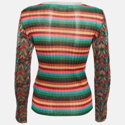 Pre Owned سويت شيرت فالنتينو ألوان متعددة خيط لوريكس مقاس صغير (سمول)