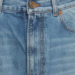 مملوكة مسبقًا بنطلون جينز فالنتينو دينيم أزرق باهت ساق مستقيمة صغير/محيط خصر 26"