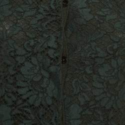مملوكة مسبقًا Valentino Green Lace Trim Wool Cardigan S