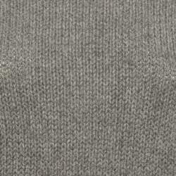 Pre Owned Valentino Grey Rib Knit Crewneck Sweater S