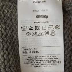 Pre Owned Valentino Grey Rib Knit Crewneck Sweater S