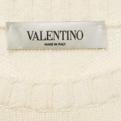 مملوكة مسبقًا Valentino Beige Cashmere Knit Crewneck Sweater XS