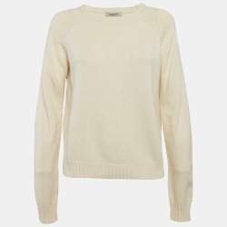 مملوكة مسبقًا Valentino Beige Cashmere Knit Crewneck Sweater XS