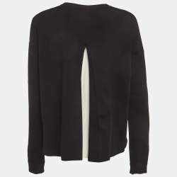 Pre Owned سويتر فالنتينو أسود مطاط محبوك تفاصيل مطلية مقاس متوسط