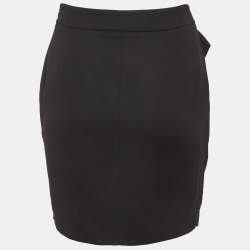 Pre Owned Valentino Black Crepe Bow Detail Mini Skirt M