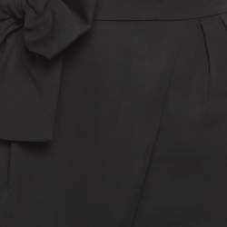 Pre Owned Valentino Black Crepe Bow Detail Mini Skirt M