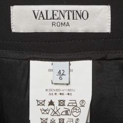 Pre Owned Valentino Black Crepe Bow Detail Mini Skirt M