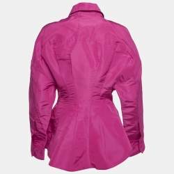 Pre Owned Valentino Pink Silk Long Sleeve Shirt M