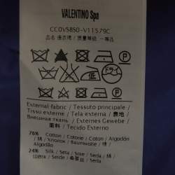 Pre Owned فستان فالنتينو أزرق بخليط الحرير ميني مكشكش مقاس صغير