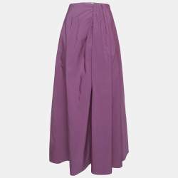 Pre Owned Valentino Purple Cotton Blend Flared Maxi Skirt XS