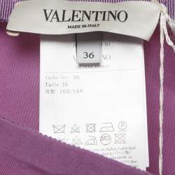 Pre Owned Valentino Purple Cotton Blend Flared Maxi Skirt XS