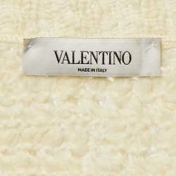 Pre Owned Valentino Gold Wool Knit Sleeveless Oversized Vest XS