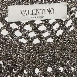 Pre Owned Valentino Metallic Crochet Knit Jumper XS