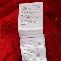 مملوكة مسبقًا فساتين فالنتينو حمراء دانتيل ميدي مقاس صغير (سمول)