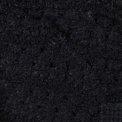 Pre Owned Valentino Black Knit Ruffled Collar Short Coat S