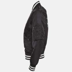 Pre Owned Valentino Black Nylon Bomber Jacket S