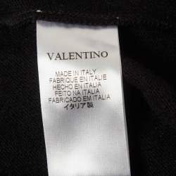 Pre Owned سويتشرت فالنتينو كريستال مزين صوف تريكو أسود كبير