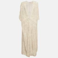 Pre Owned Valentino Geometric Print Silk Beach Cover Up S