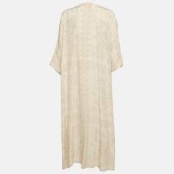 Pre Owned Valentino Geometric Print Silk Beach Cover Up S