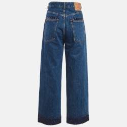 مملوكة مسبقًا جينز فالتنينو دنيم أزرق مزين بالترتر مقاس الخصر 30 بوصة