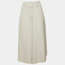 مملوكة مسبقًا Valentino Off-White Silk Crepe Culottes M