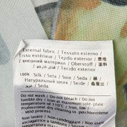 مملوكة مسبقًا توب فالنتينو حرير مطبوع بقرد أزرق مقاس متوسط