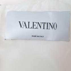 Pre Owned Valentino Colorblock Bow Detail Silk Wool A-Line Dress S