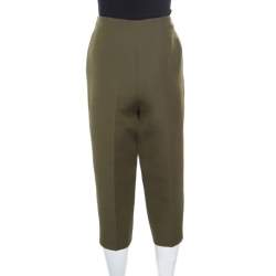 Pre Owned Valentino Olive Green Wool and Silk Culottes S
