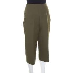 Pre Owned Valentino Olive Green Wool and Silk Culottes S