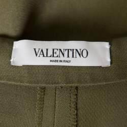 Pre Owned Valentino Olive Green Wool and Silk Culottes S