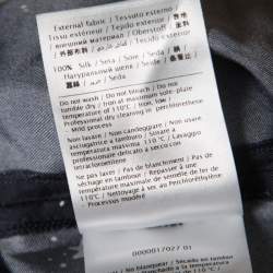 Pre Owned Valentino Navy Blue Cosmo Printed Silk Draw String Detail Pants S