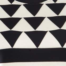 Pre Owned Valentino Monochrome Geometric Patterned Jacquard Sweatshirt S