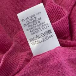 Pre Owned Valentino Pink Linen Silk Bow Detail Sleeveless Top S